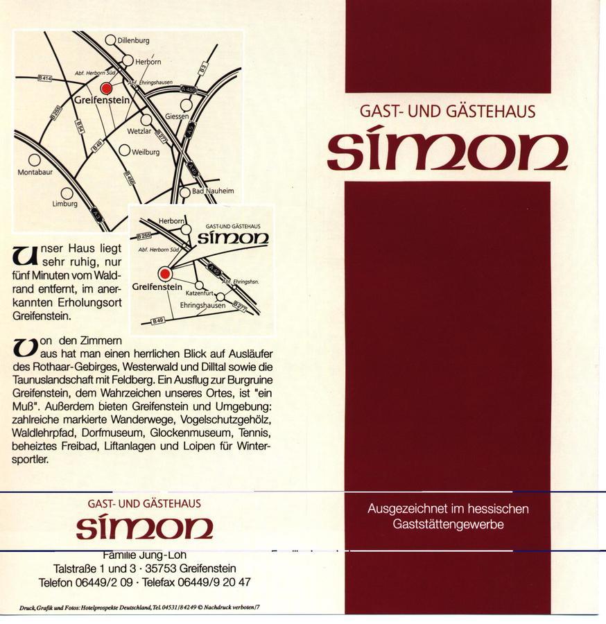 Gast- Und Gastehaus Simon Hotel Greifenstein Екстериор снимка